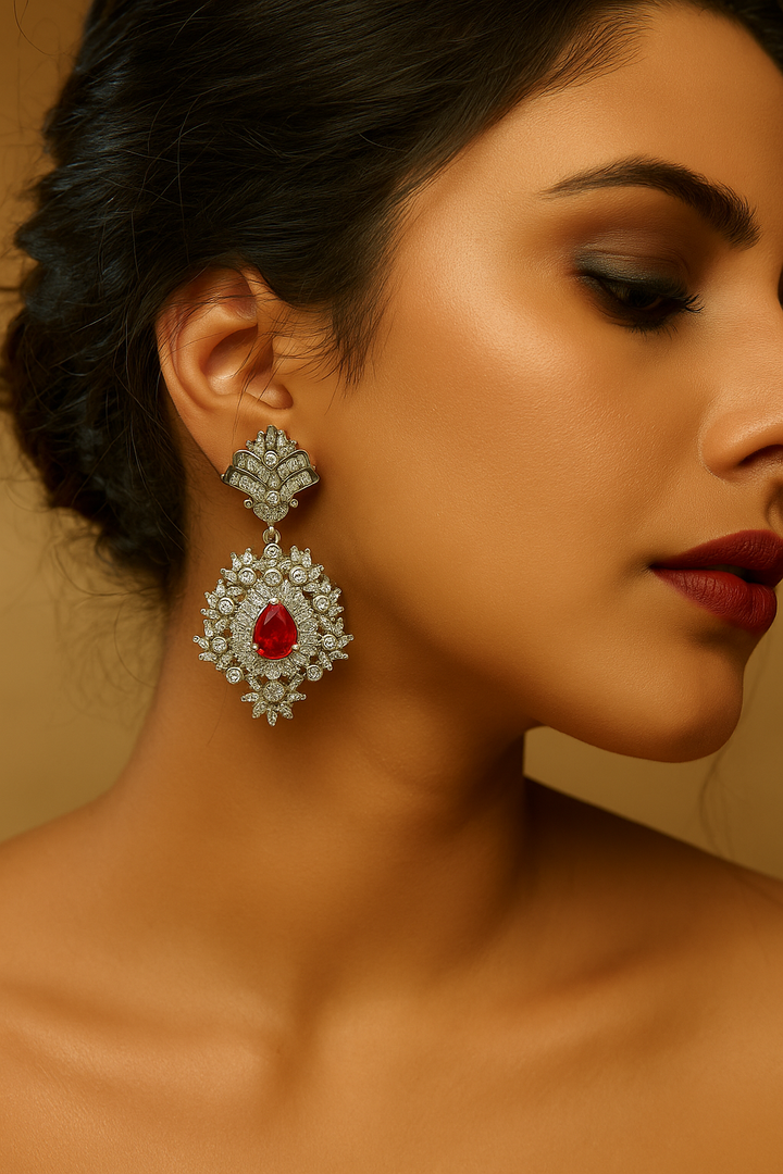 Maharani Ruby Sparkle Earrings