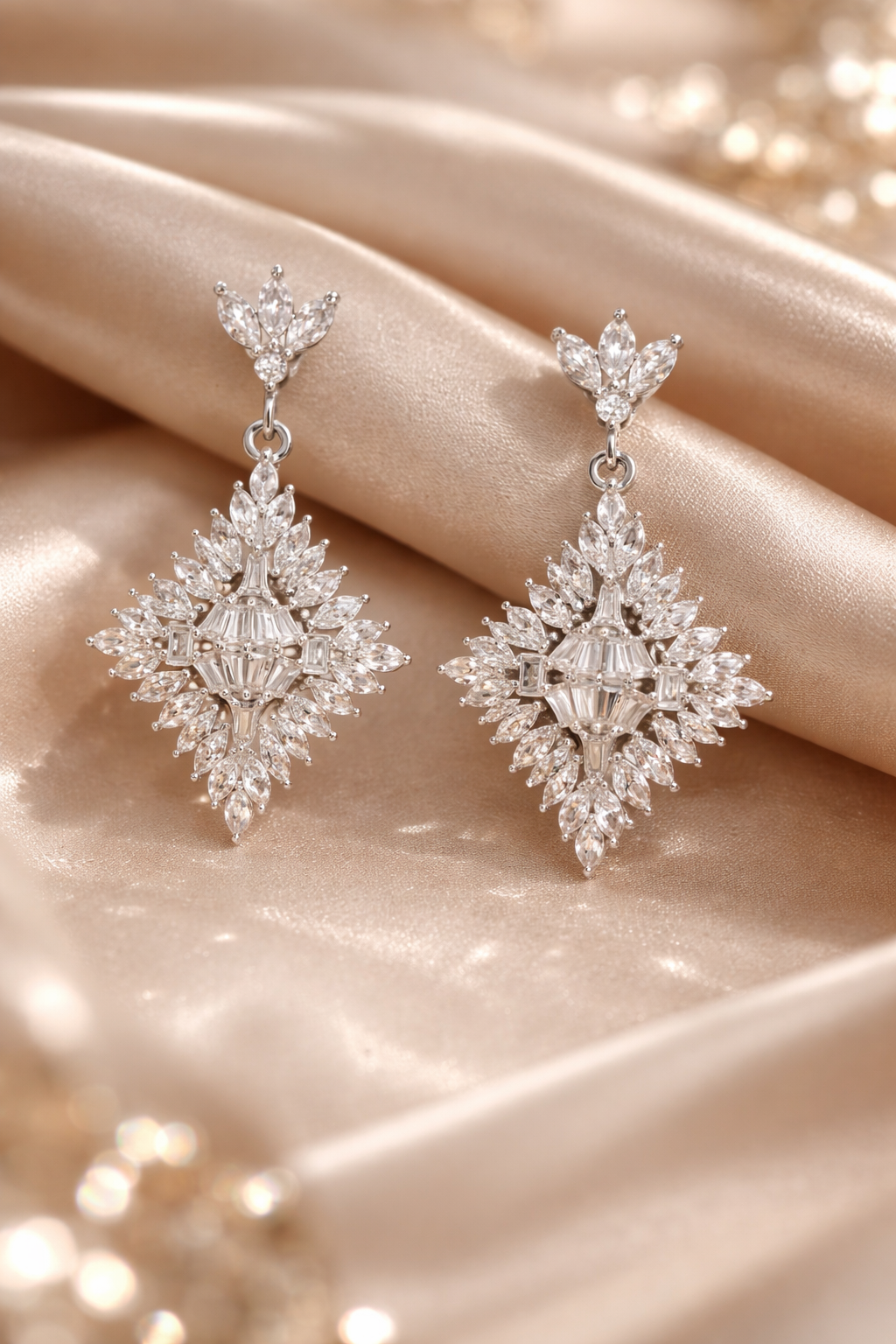 92.5 Sterling Silver Celestia Snowflake Drop Earrings