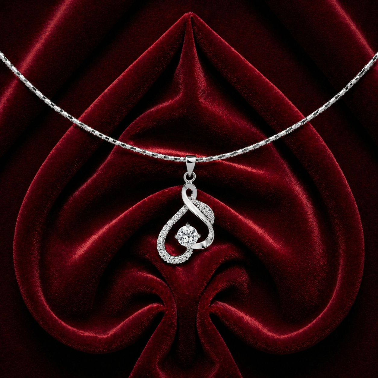 92.5 Silver Twilight Heart Loop Pendant