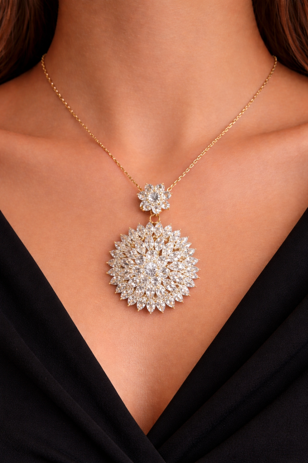 92.5 Silver Golden Petal Luxe Pendant
