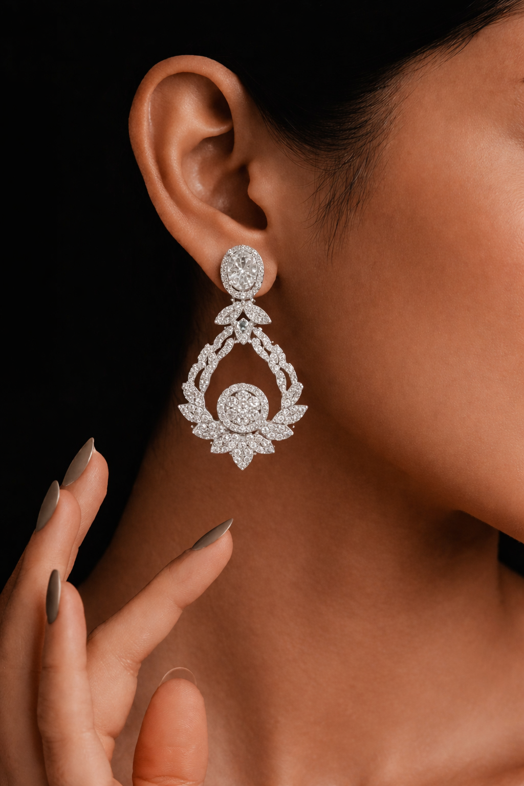 92.5 Silver Petal Halo Drops