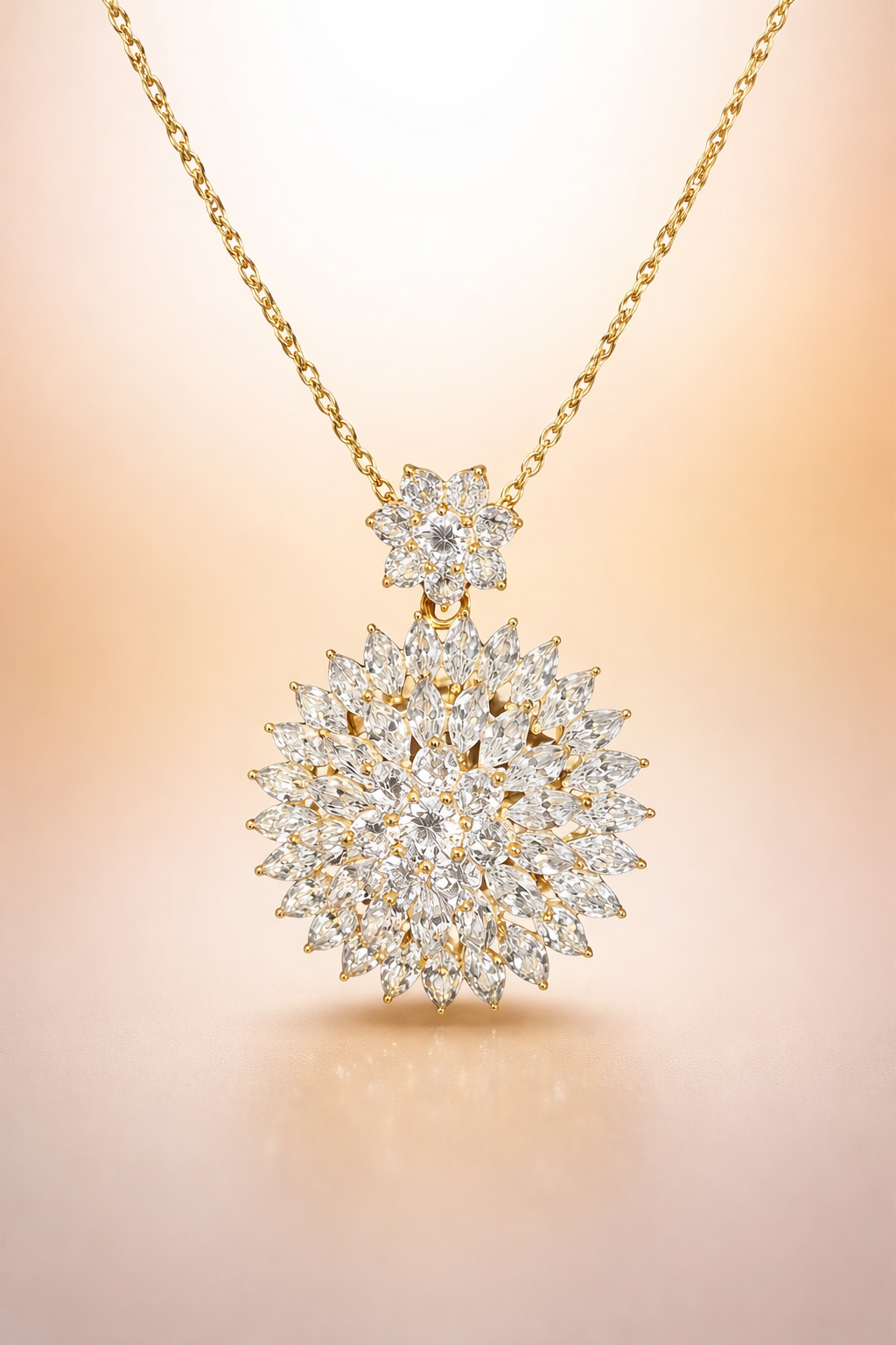 92.5 Silver Golden Petal Luxe Pendant