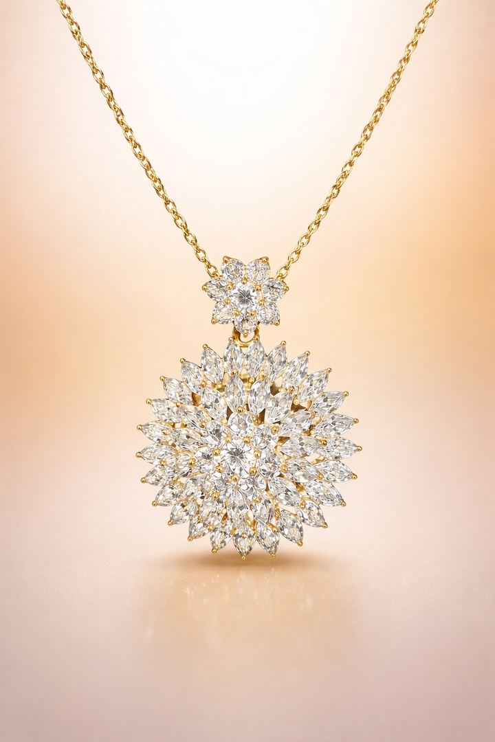 92.5 Silver Golden Petal Luxe Pendant