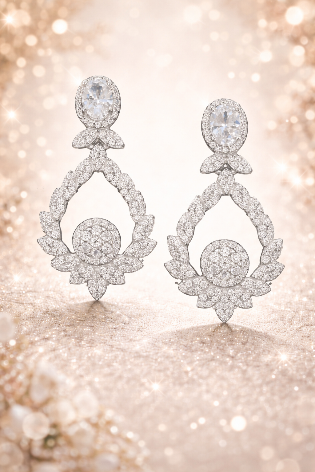 92.5 Silver Petal Halo Drops