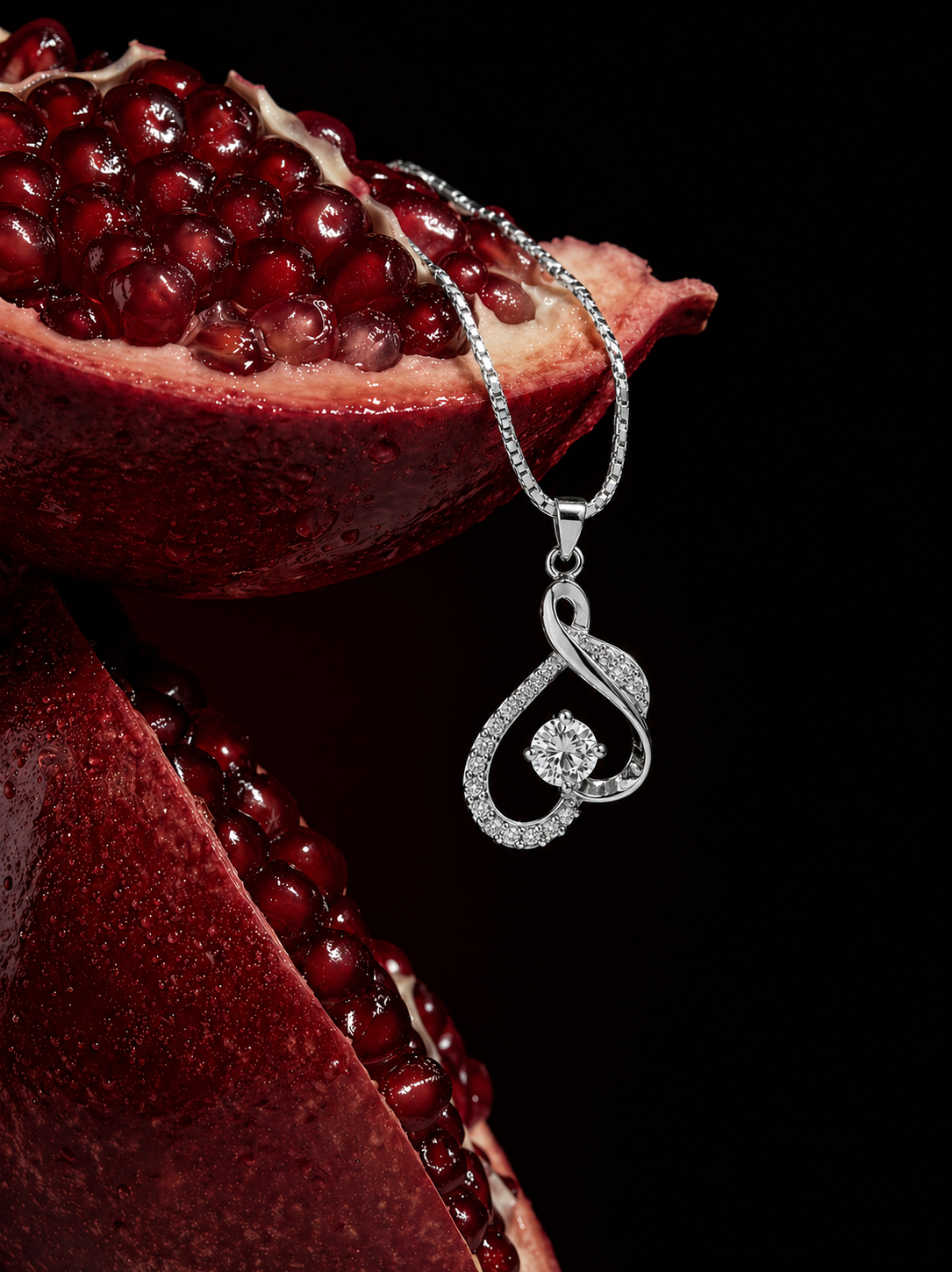 92.5 Silver Twilight Heart Loop Pendant